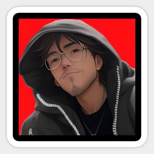 Man with hoodie Illustration Sticker